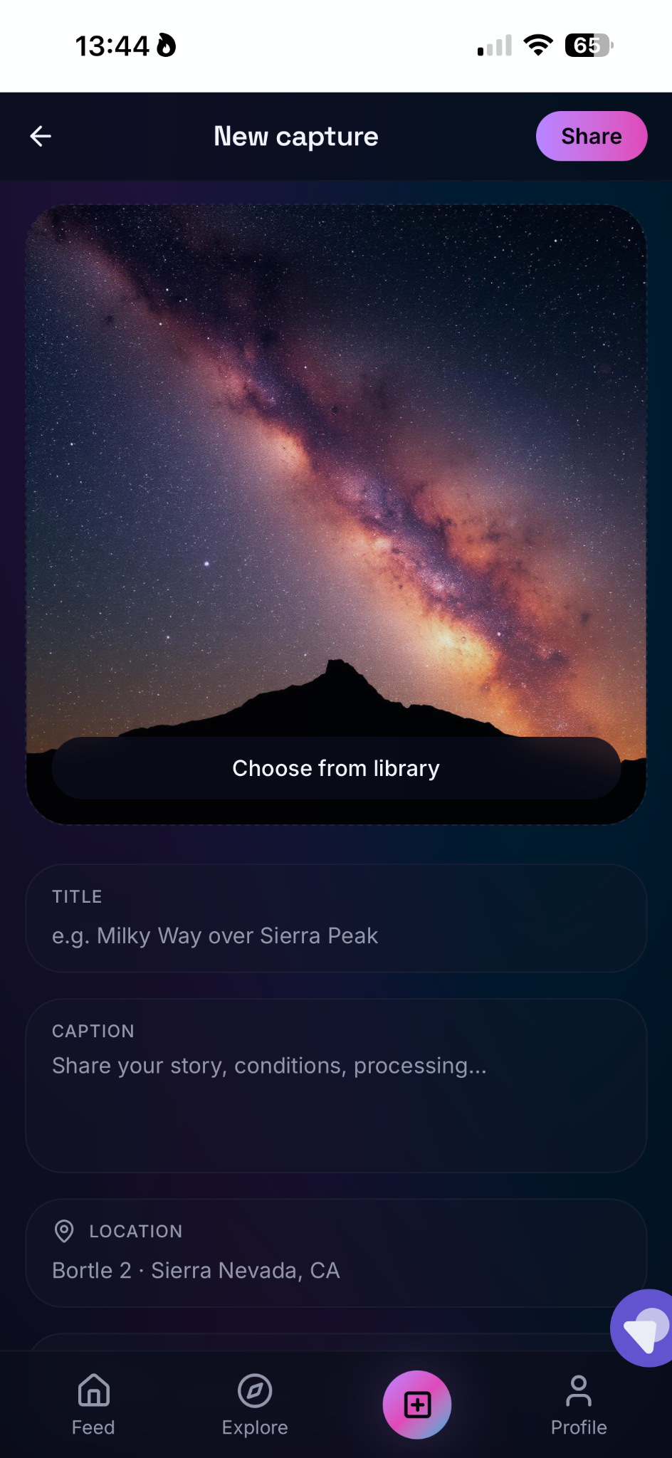 Nova new capture screen